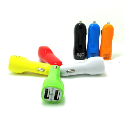 Duckbill dual USB car charger with blue LED indicator light