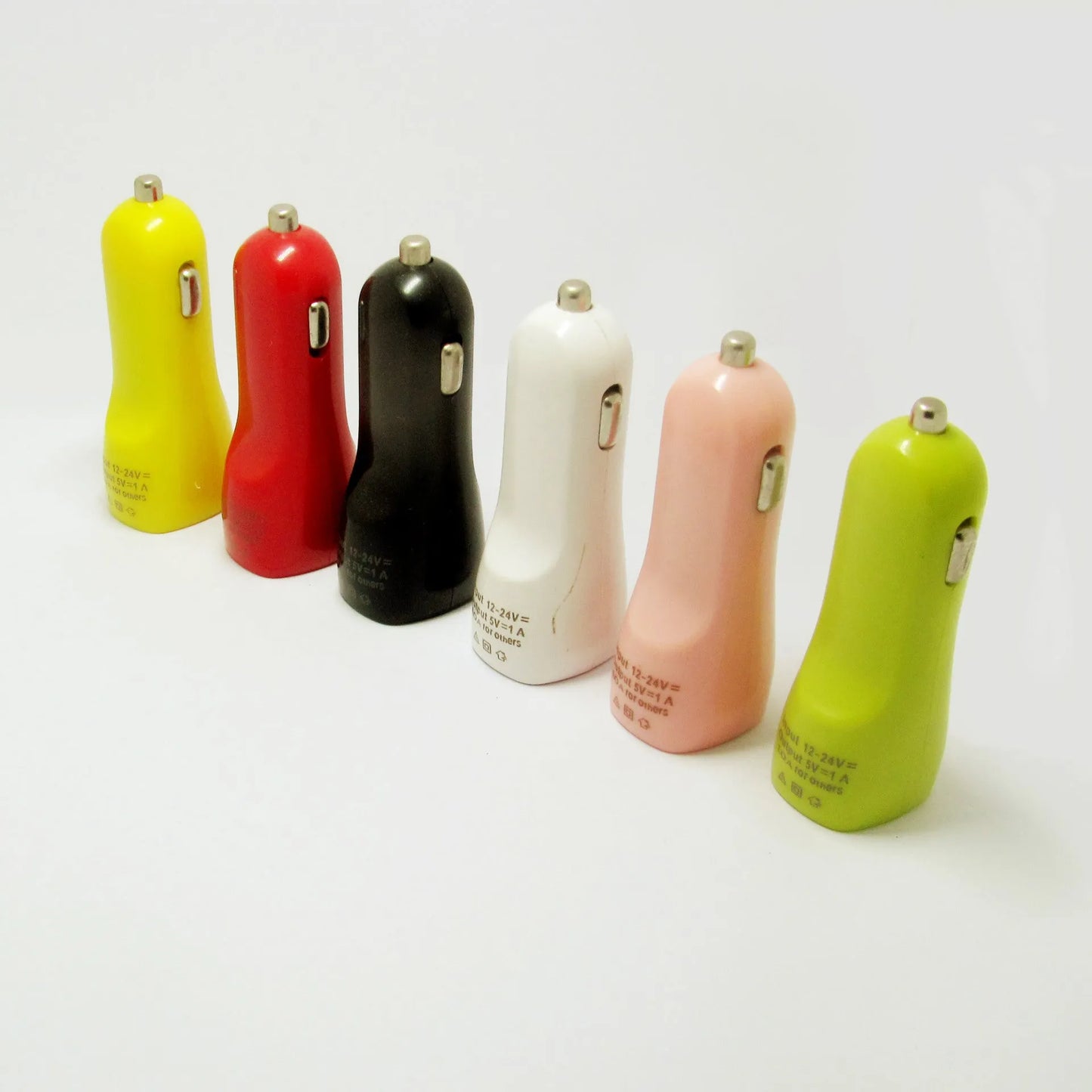 Duckbill dual USB car charger with blue LED indicator light