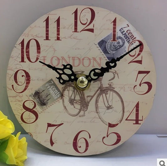 12cm wooden table clock with 24-hour display in seven colour options