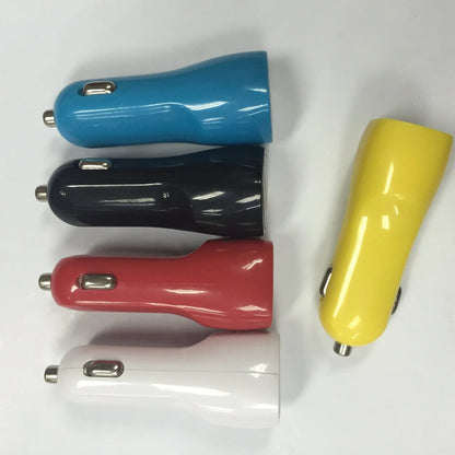 Duckbill dual USB car charger with blue LED indicator light