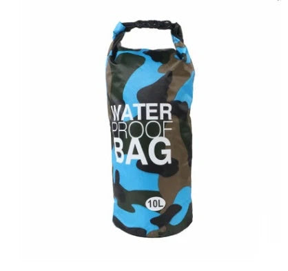 Camouflage waterproof bucket bag in various sizes for outdoor activities