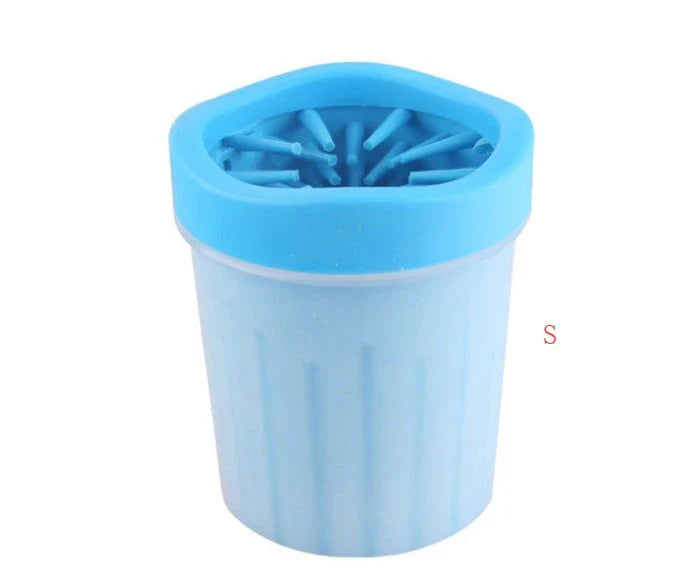 Premium silicone dog paw cleaning cup with soft bristles for gentle, effective paw washing