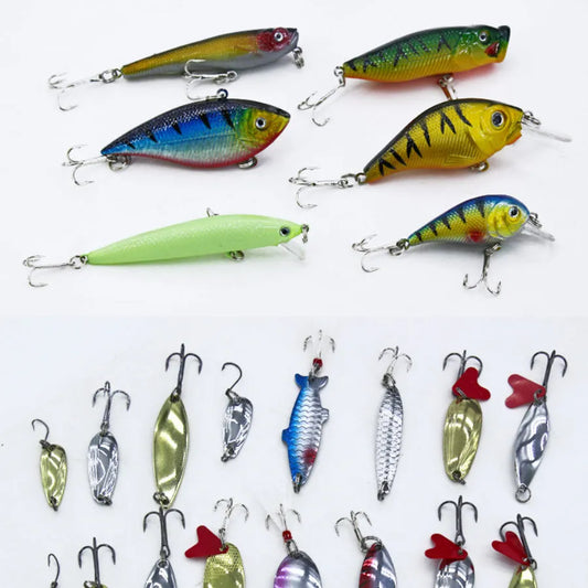 Lure Suit 132-piece fishing bait set with soft plastic lures and high-carbon steel hooks in a compact case
