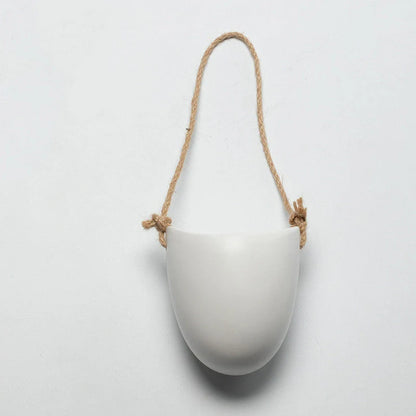 Stylish ceramic wall-mounted flower pot with no-trace nails for easy installation