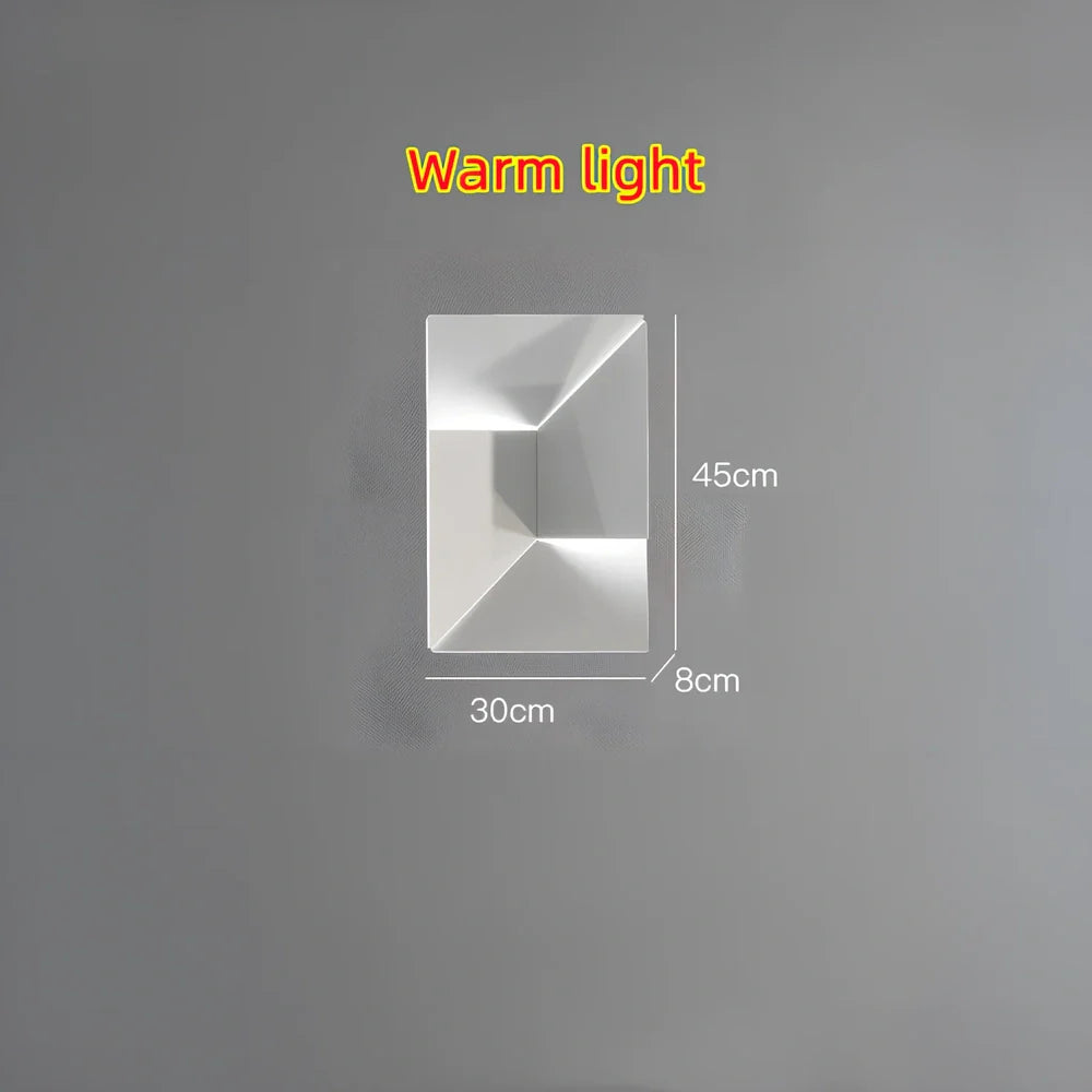 Minimalist iron wall lamp in matte white with LED lighting and slim profile