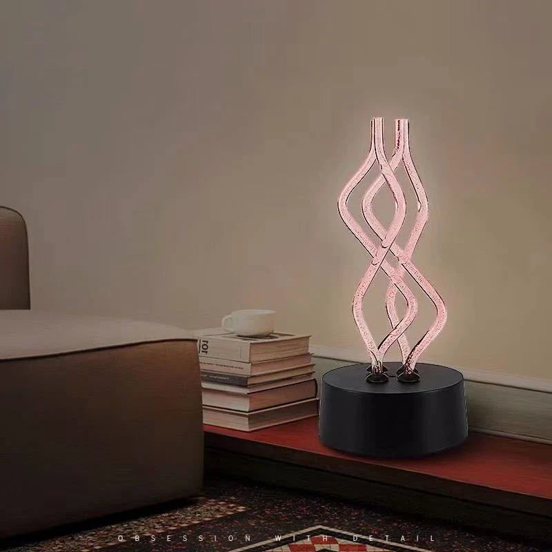 Mesmerizing 7-color changing USB acrylic table lamp with soft, warm glow and captivating light display