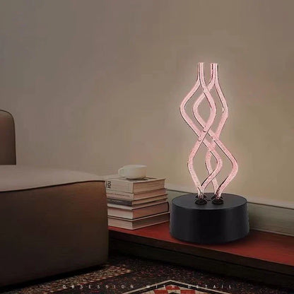 Mesmerizing 7-color changing USB acrylic table lamp with soft, warm glow and captivating light display