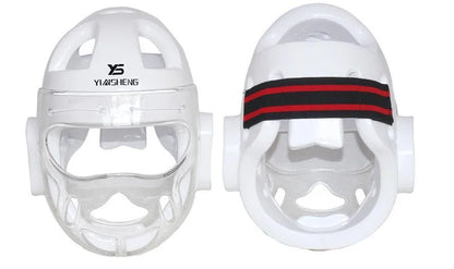 Karate helmet protective headgear in blue, red or white colours for boxing training