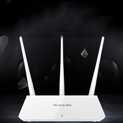 White dual-band wireless router with 2.4G and 5G frequency support for broadband networks