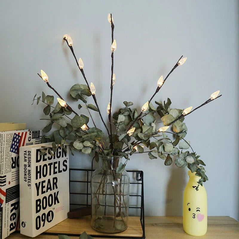 Elegant Twig Lights with 20 LED bulbs, perfect for decorating any space with a warm, enchanting ambiance