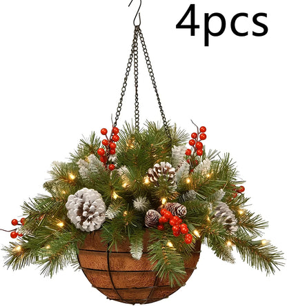 Christmas door hanging decoration measuring 50cm with plastic construction and luminous ornament options