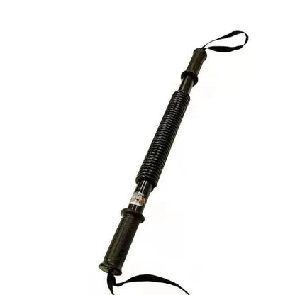 Adjustable spring resistance arm trainer for building chest and arm strength at home or on the go