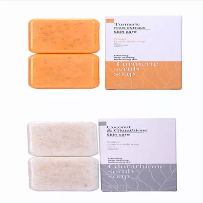 Handmade turmeric cleansing soap with natural ingredients for all skin types