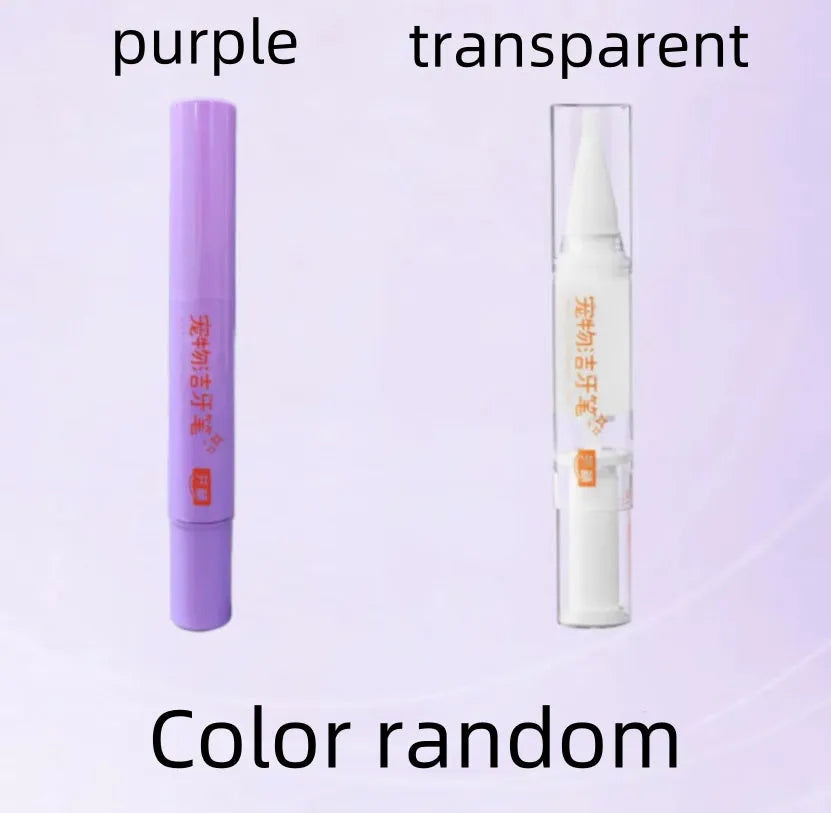 White and blue pet toothbrush pen for dog and cat teeth cleaning