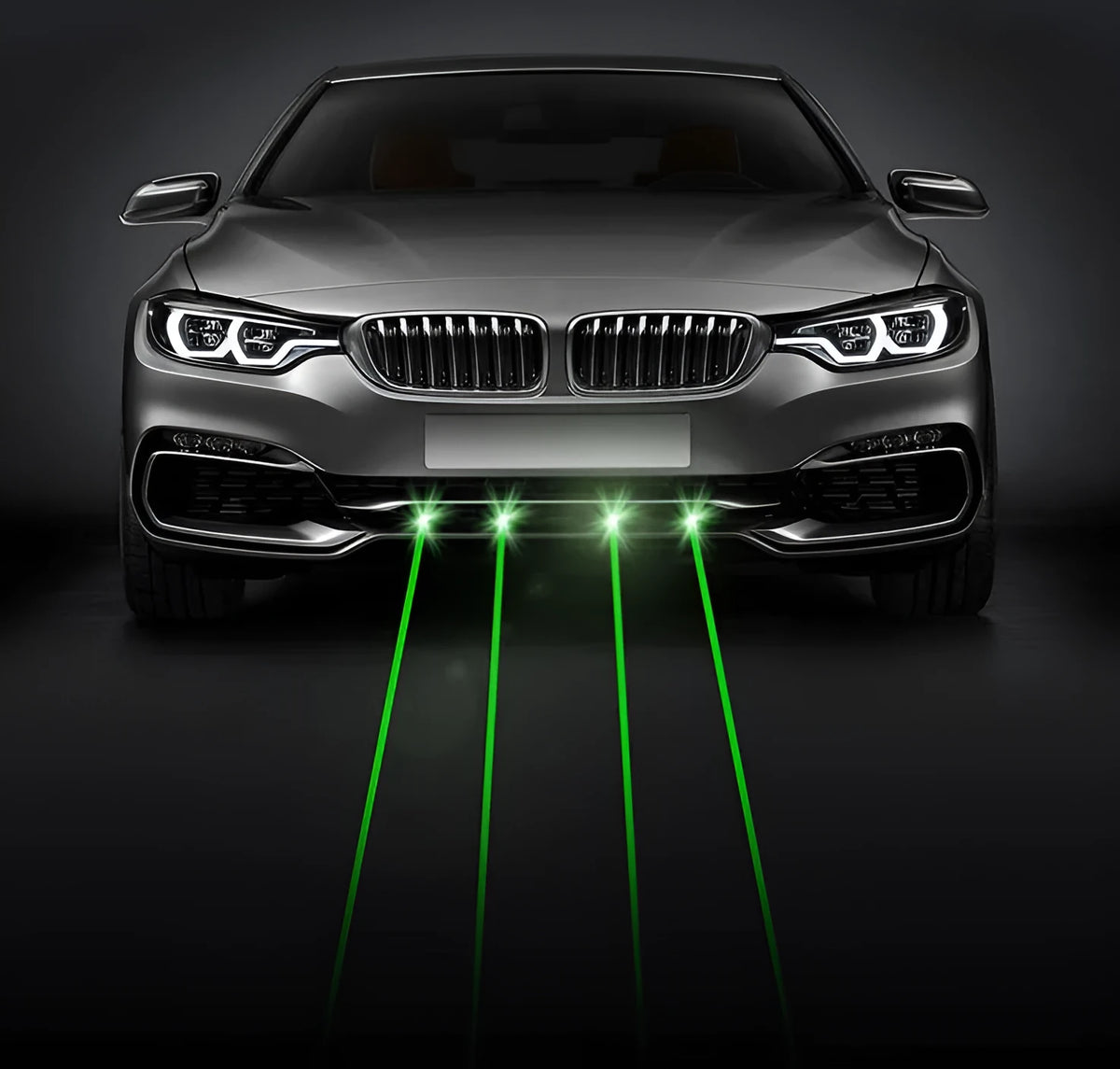Green laser fog light warning lamp, aluminium, 66 x 43mm, 8-36V, for car truck motorcycle