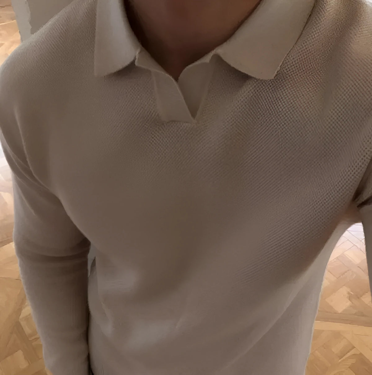 Men's loose fit knitted sweater in black or apricot, long sleeve pullover with wrinkle-free polyester blend, Japanese fresh casual style