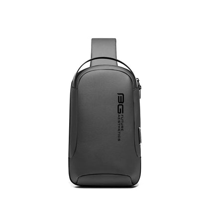 Men's Oxford cloth USB shoulder bag for business travel with polyester lining