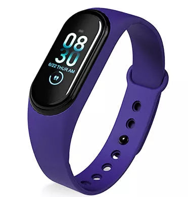 Smart bracelet with color screen displaying heart rate and fitness metrics