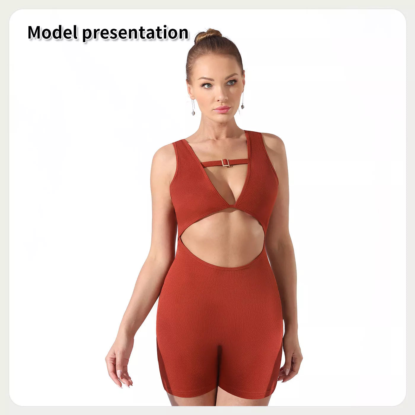 Black and Red Brown Bodysuit with Snap Closure for a sleek silhouette