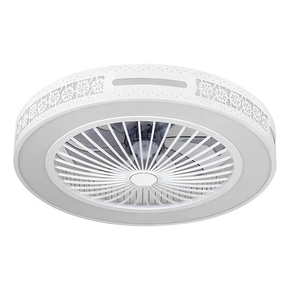 Ceiling fan light with decorative acrylic blades and integrated lighting, 56cm diameter