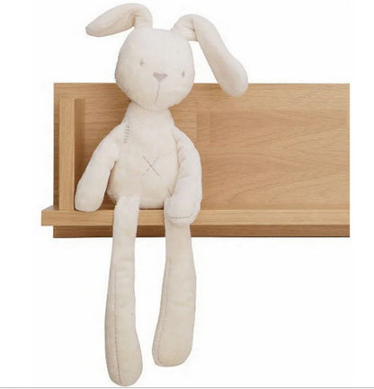 Beige Bunny Plush Toy with soft fur and long ears for babies and toddlers