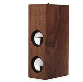 Retro-style wooden Bluetooth speaker in a choice of bamboo, black walnut, or sapele wood finishes.