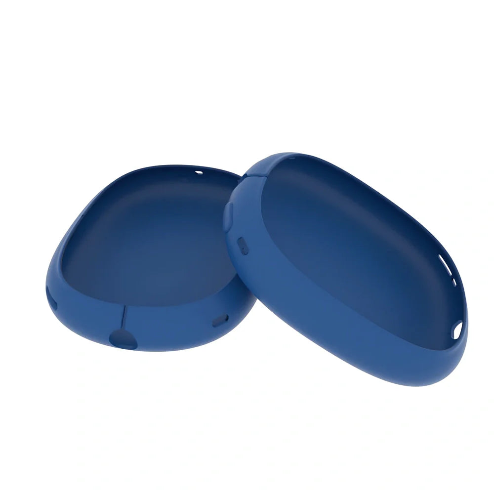 Silicone protective case for Apple AirPods Max headphones showing precise cutouts and reinforced corners