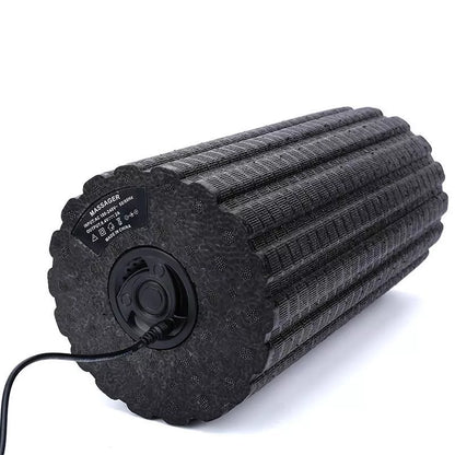4 Speed Vibrating Massage Roller Foam in black, showcasing ergonomic design and adjustable settings