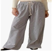 Stylish thick striped wide-leg pants for men and women, perfect for any occasion