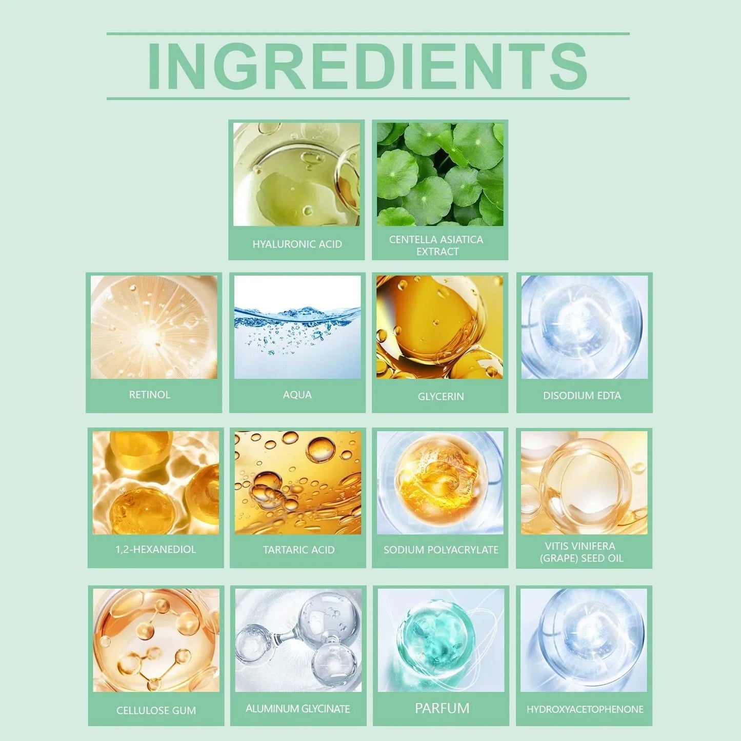 Retinol Hydrating Mask sheet facial treatment package