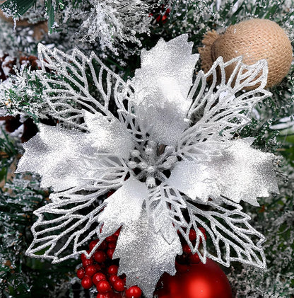 16cm Christmas tree wreath in gold with PE base and glitter powder for festive hanging