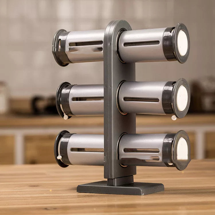 Magnetic Spice Stand with detachable jars for kitchen organization