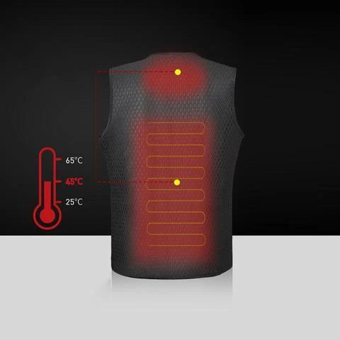 Versatile heated vest with adjustable temperature control and durable polyester construction for outdoor activities