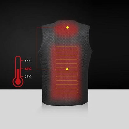 Versatile heated vest with adjustable temperature control and durable polyester construction for outdoor activities