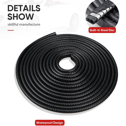 Universal car door anti-collision strip with built-in steel disc for scratch protection