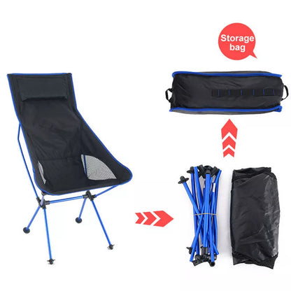 Large Outdoor Folding Fishing Chair with Comfort Pillow in various colors