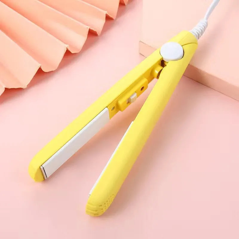Mini hairdressing splint hair straightener for bangs and perms with storage box in multiple colour options