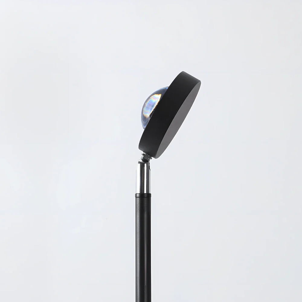 LED sunset atmosphere light with aluminium alloy body and glass shade in sunset red colour