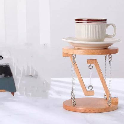 Tensegrity Sculpture anti-gravity physics toy in wood color and brown