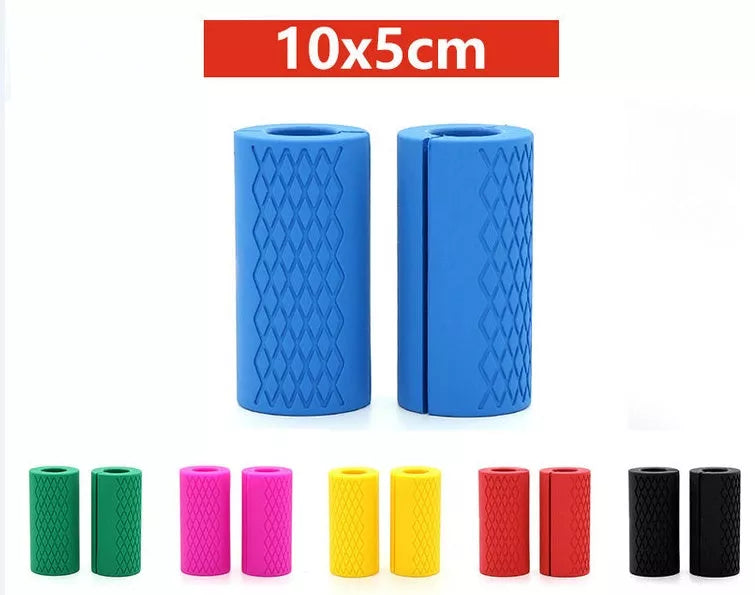 Food Grade Silicone Dumbbell Grip with non-slip surface in various colors