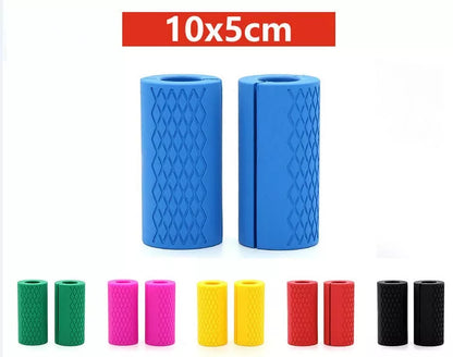 Food Grade Silicone Dumbbell Grip with non-slip surface in various colors