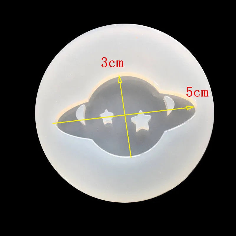 Silicone planet epoxy mould for DIY resin jewellery making, 6.5cm diameter round shape