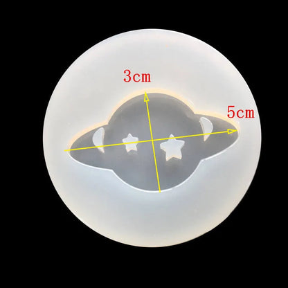Silicone planet epoxy mould for DIY resin jewellery making, 6.5cm diameter round shape