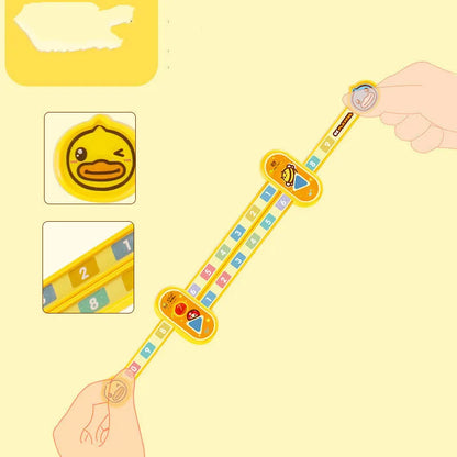 Yellow plastic children's digital decomposition ruler measuring 24.5cm for mathematics education