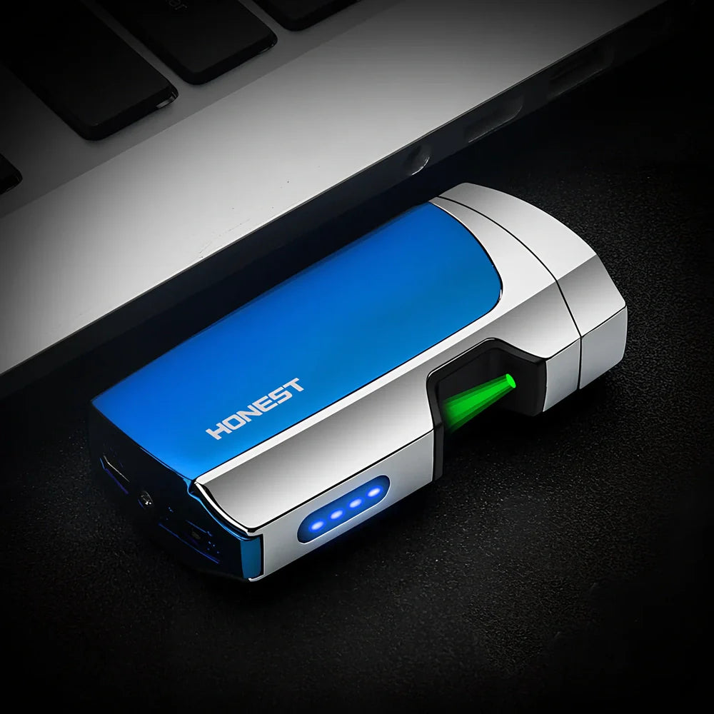 Metal windproof multi-function lighter measuring 74.6mm with five colour options