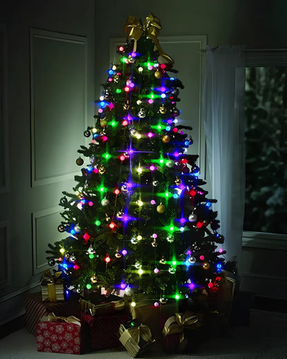 Christmas tree lights with 64 LED bulbs on 8 wires measuring 1.5 metres each