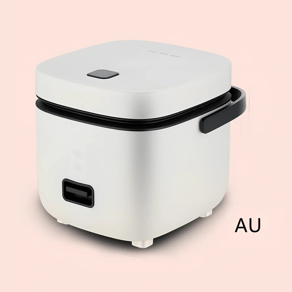 Compact brown 1-2 litre electric rice cooker, 180x200x180mm, with mechanical controls and aluminium pot for small UK kitchens