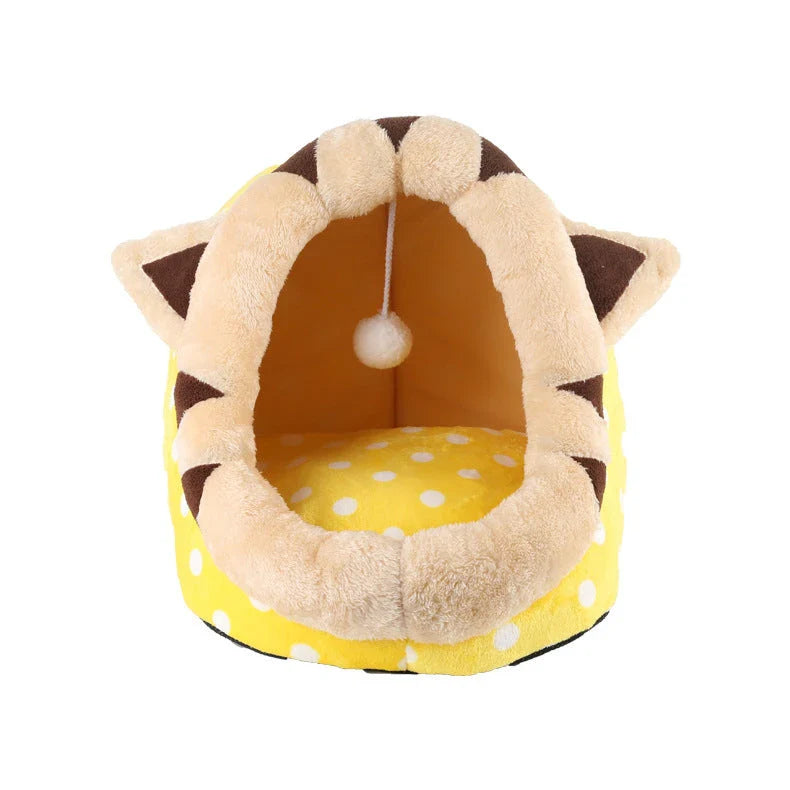 Cozy and soft plush pet bed in various colors, designed for the comfort and convenience of cats and small dogs.