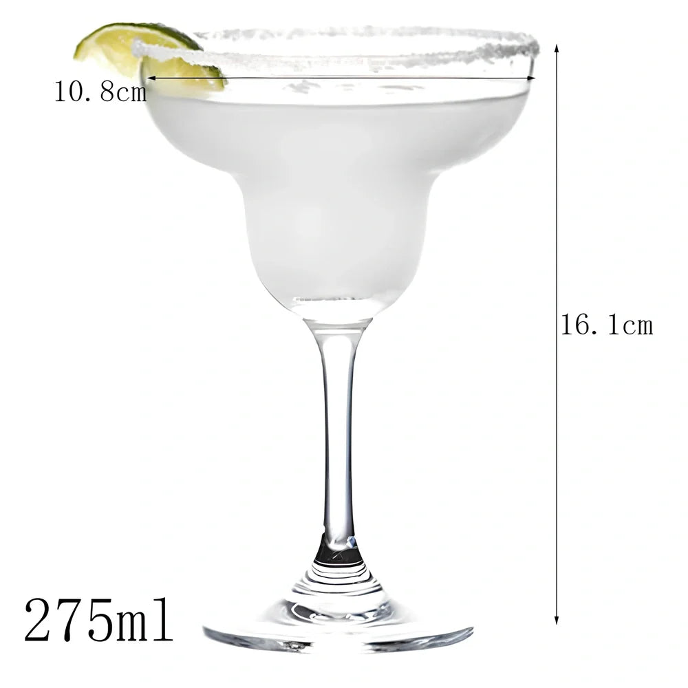Creative transparent lead-free glass cup with seamless flat base for cocktails, 210ml capacity