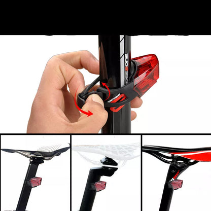 Bicycle tail light with 3 LED beads for night safety, waterproof, compact design
